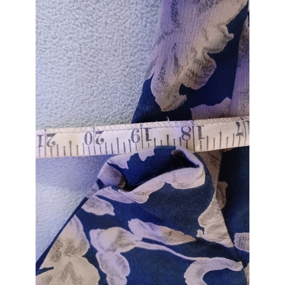 Rena Rowan for Saville womens unstructured 4 button blazer top floral blue tan - Picture 6 of 10